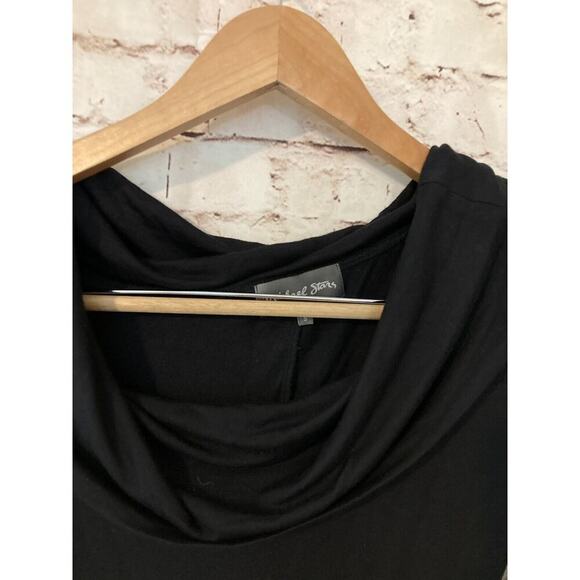 Michael Stars Dress Womens Small Midi Black Cowl Neck Long Sleeve Modal Stretch - Picture 5 of 14